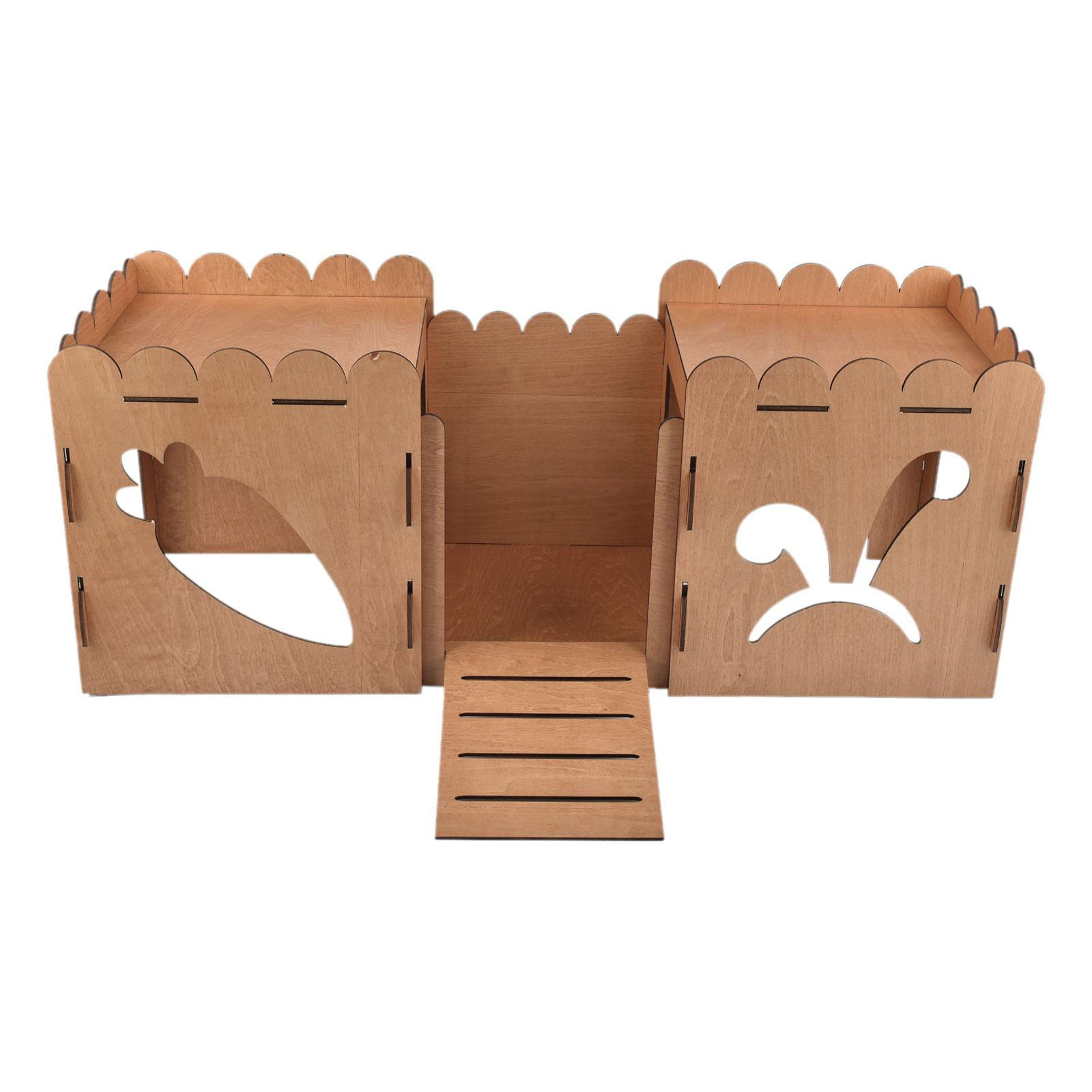 Bvdfgk Wooden Castle Hideout Guinea Pig Hideout House Detachable Small Animal Pet House