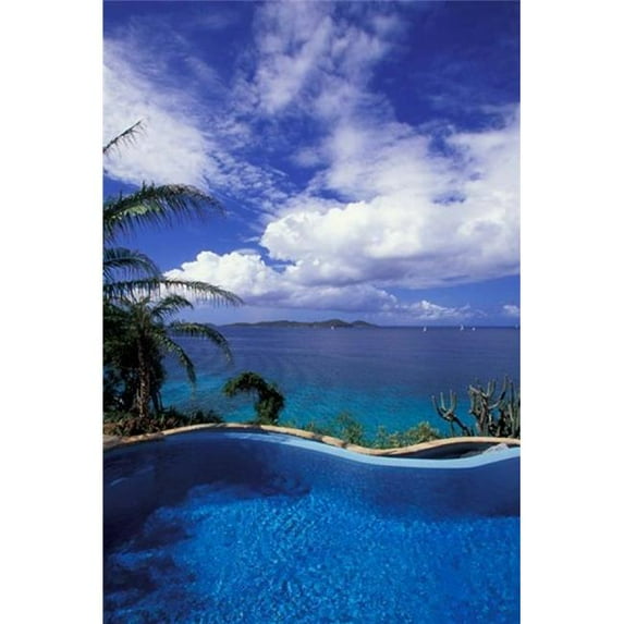 Bvi Virgin Gorda Little Dix Bay Resort Poolside Poster Print by Walter Bibikow - 23 x 35 in.
