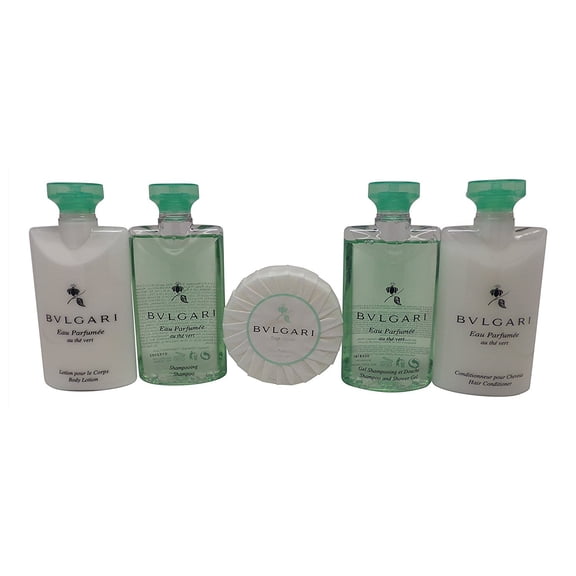 Bvlgari Au the Vert Travel Set Shampoo, Conditioner, Body Lotion, Shower Gel, & Soap