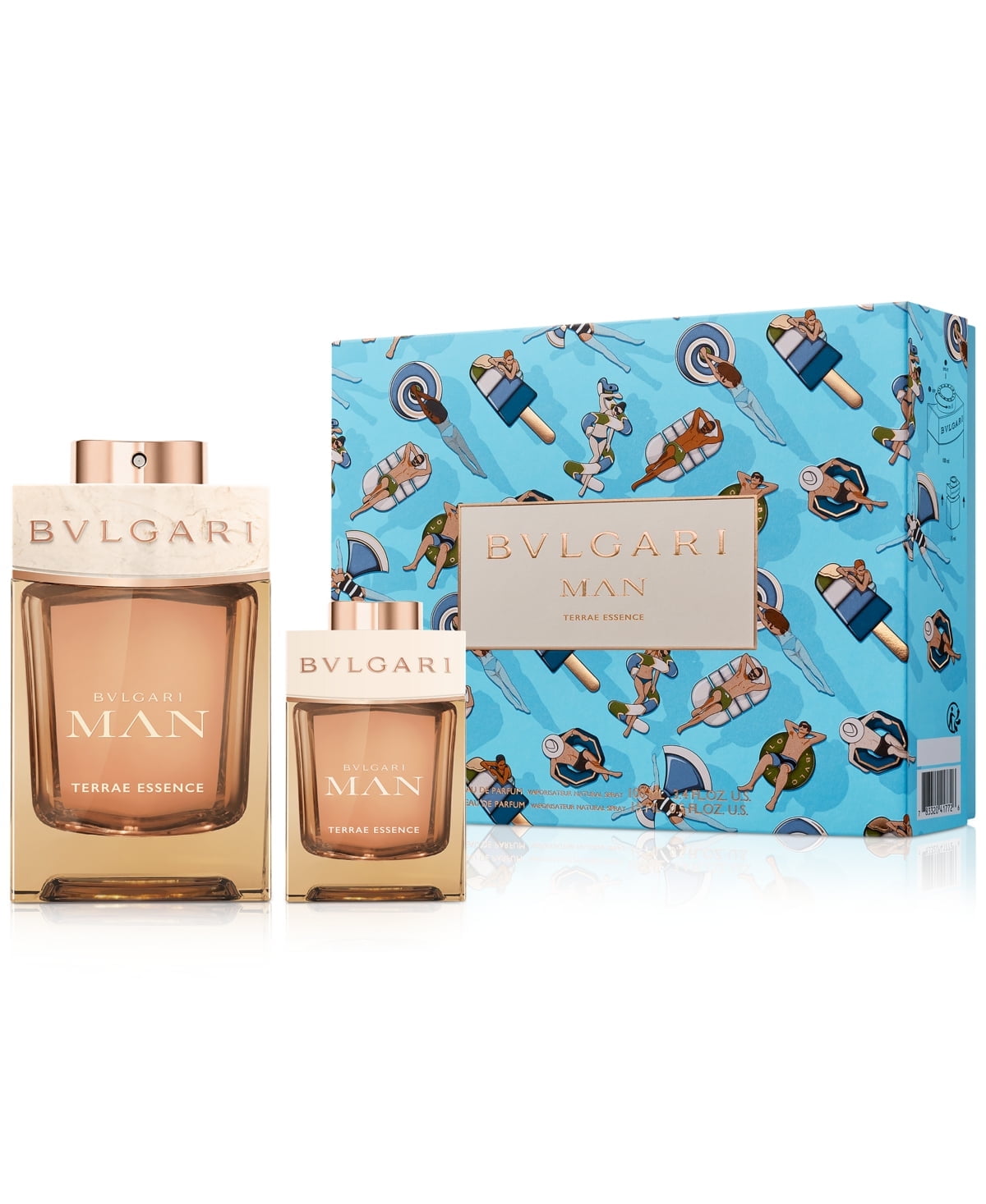 Bvlgari Man Terrae Essence Perfume, 2 Pc Gift Set 3.4oz