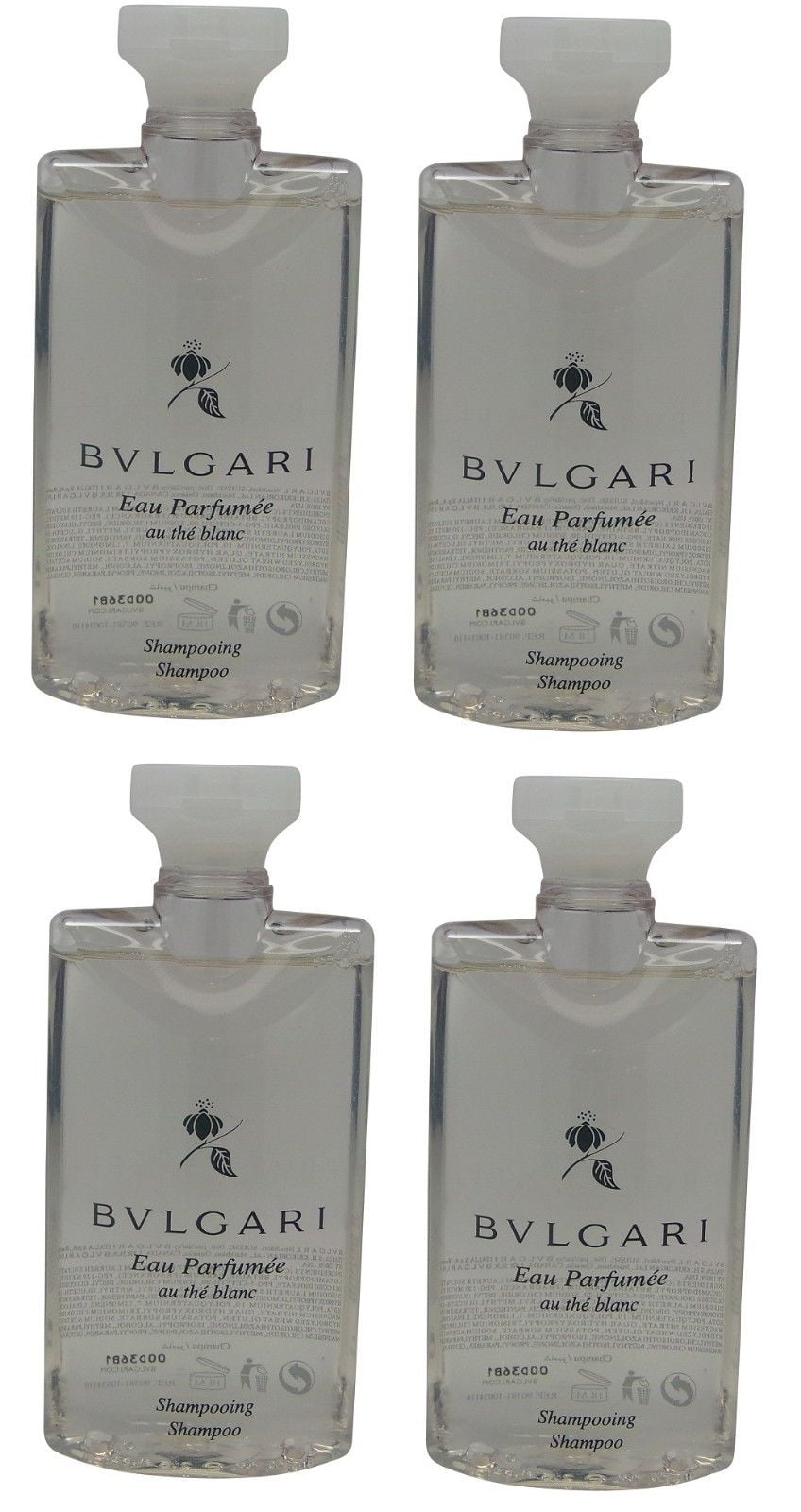 BVLGARI Au The Blanc (White Tea) Shampoo and Shower Gel Travel Size, 2.5  Ounce Bottles - Set of 3