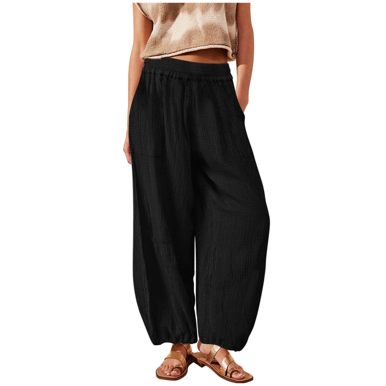 Bvodoz Stretchy Wide Leg Pants for Women Soccer Pants Womens Khaki