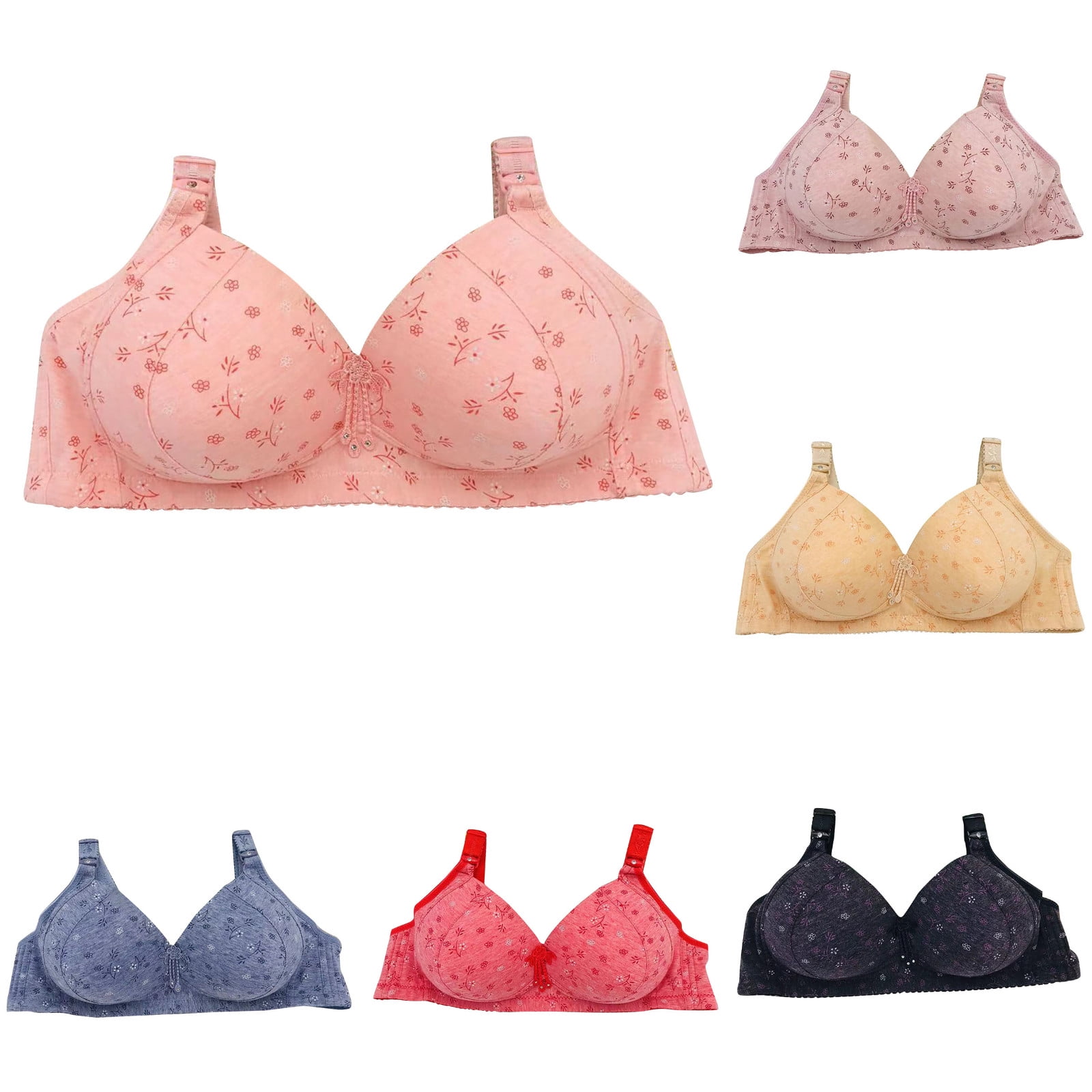 Bvxeep Large Cup Size Plus Size Style Bra C Soft Wireless Hook Bra Thin ...
