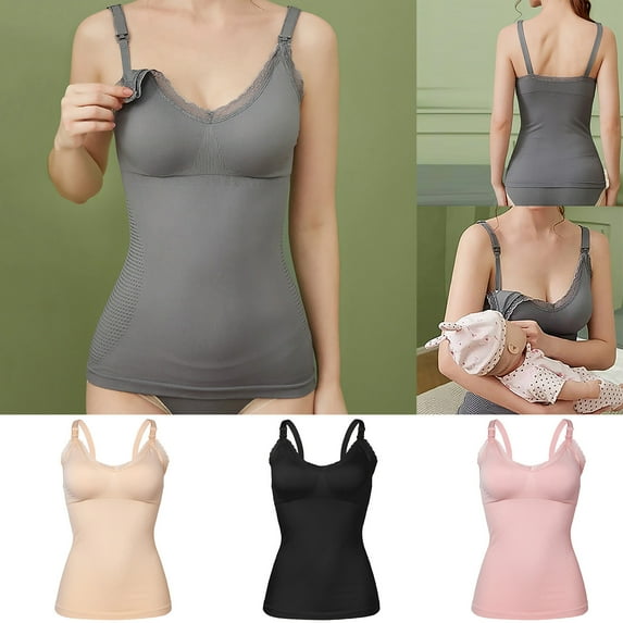 Bvxeep Maternity Nursing Tank Top Plus Size Style Lace Postpartum Nursing Bra
