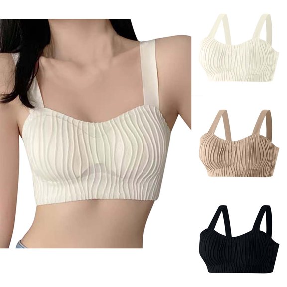 Bvxeep Push-up Wireless Back-beautifying Seamless Side Breast Support Tank Top Bra