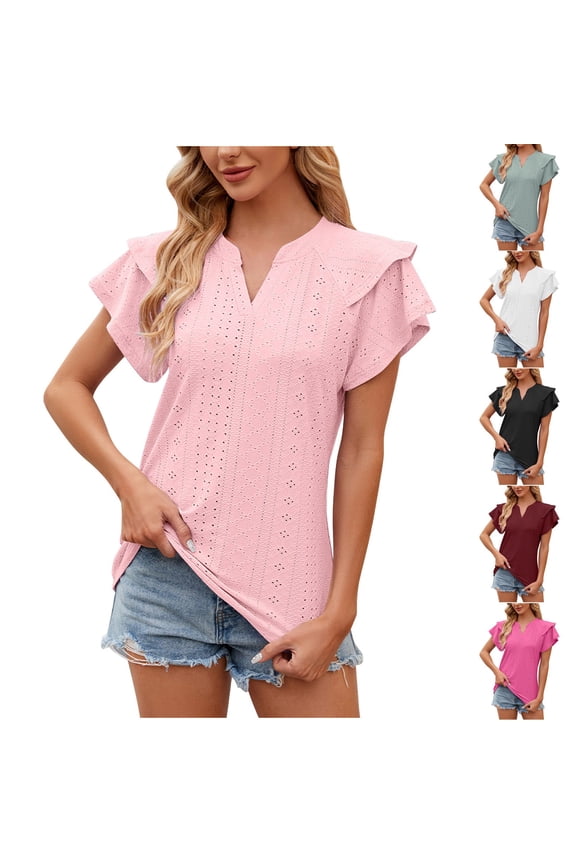 Women's Double Layer Solid Color Top