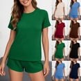 thumbnail image 1 of Bvxeep Women's Home Casual Top And Pants Short Sleeve Shorts Set, 1 of 10