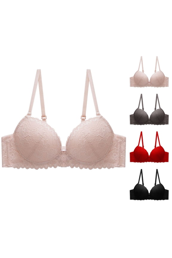 Women's Lace Wireless Seamless Push-up-exposure Bra