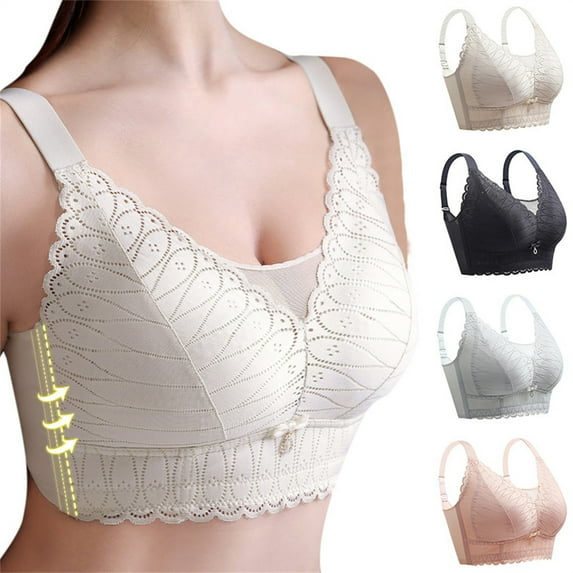 Bvxeep Women's Shared Cup Lace Wirefree Push-Up Comfortable Breathable Daily Bra