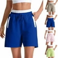 thumbnail image 1 of Bvxeep Women's Solid Color Casual High Waist Running Fitness Yoga Shorts, 1 of 4