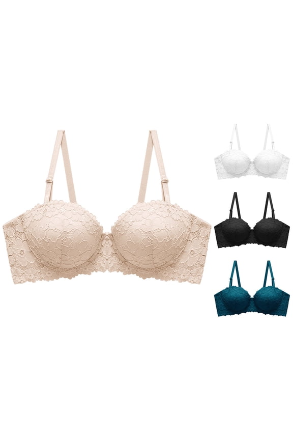 Women's Wireless Seamless Push-up-exposure Bra