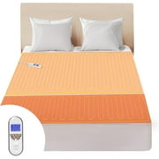 Bwarm Premium Multi-Zone Electric Heated Mattress Pad Twin XL Size, 39" x 80", 9 Heat Settings, 1-12 Hours Auto Off, Individual Body and Feet Settings, Removable Comfort Layer, Machine Washable
