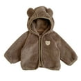 thumbnail image 1 of Bwdbhd Baby Boys' Outerwear Jackets Toddler Baby Boy Girls Thick Jacket Coats Unisex Cute Prints Kids Warm Autumn Winter Outerwear Coffee,6-12 Months, 1 of 5