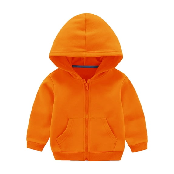 Bwdbhd Baby Boys' Outerwear Jackets Toddler Baby Boys Print Hooded Jacket Long Sleeve Coats Zip Up Trench Windbreaker Outerwear Orange,3-4 Years