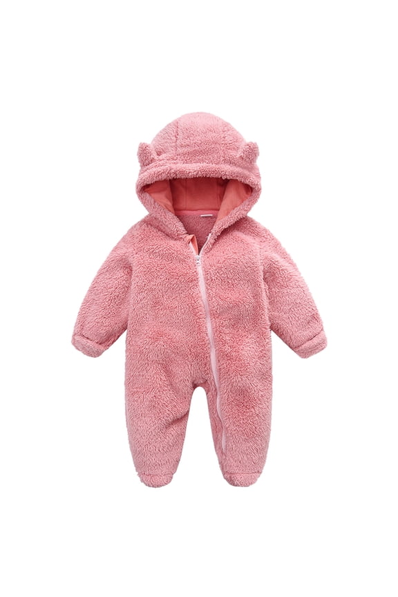 Baby Rompers Baby Non-Slip Footed Pajamas One-Piece Sleeper Jumpsuit Zip-Front Pjs Organic Cotton for Baby Girls Pink,3-6 Months