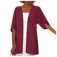 thumbnail image 1 of Bwdbhd Cardigans for Women 2024 Cropped Cardigan Sleeve Lightweight Shrug Knit Sweater Tops Red,2XL, 1 of 5