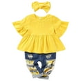 thumbnail image 1 of Bwdbhd Girl Outfit Baby Girl Clothes Outfits Ruffle Short Sleeve and Short Pant Sets Bodysuits 3PCS A,12-18 Months, 1 of 5
