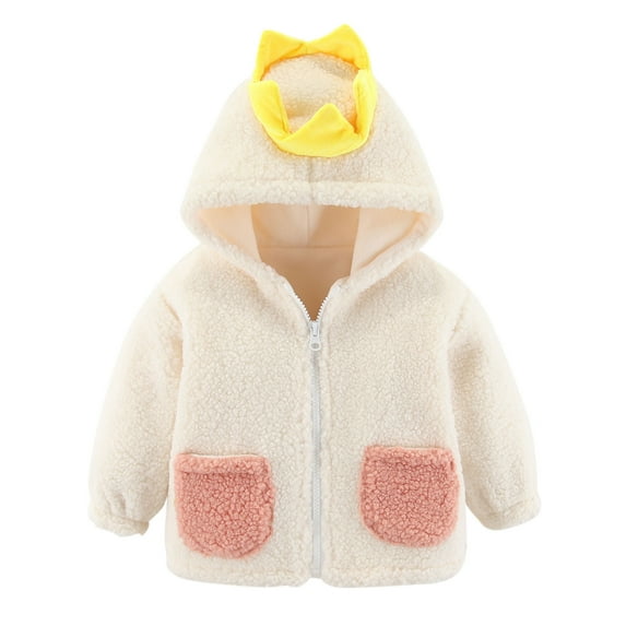 Bwdbhd Girls'Coat Padded Winter Jacket Warm Hooded Jacket White,12-18 Months