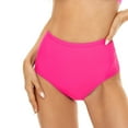 thumbnail image 1 of Bwdbhd High Waisted Bathing Suit Bottoms Women's High Waisted Swim Bottom Ruched Bikini Tankini Swimsuit Briefs Hot Pink,L, 1 of 4
