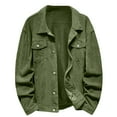thumbnail image 1 of Bwdbhd Lightweight Jacket Men Shirt Jacket Lined Long Sleeve Coat Button Down Casual Open Front Outwear Winter Green,4XL, 1 of 4