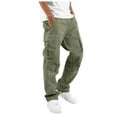 thumbnail image 1 of Bwdbhd Men Jeans Pants Mid Waist Graphic Street Cargo Pants Men's Regular Fit Comfort Waist Jean Green,4XL, 1 of 5