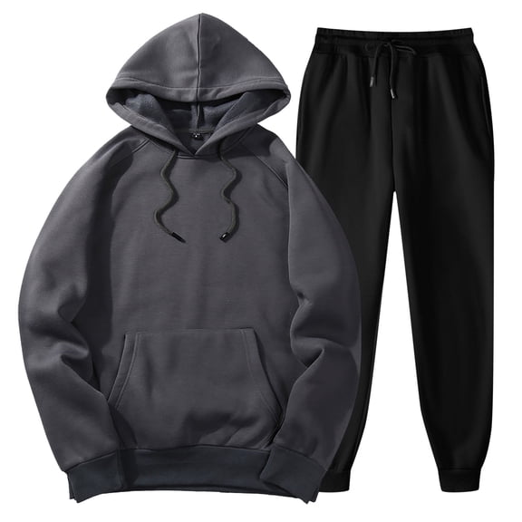 Bwdbhd Mens 2 Piece Outfits Men's Tracksuit Set 2 Piece Athletic Hooded Sweatsuits Casual Jogging Suits Workout Outfits for Men Dark Gray,M