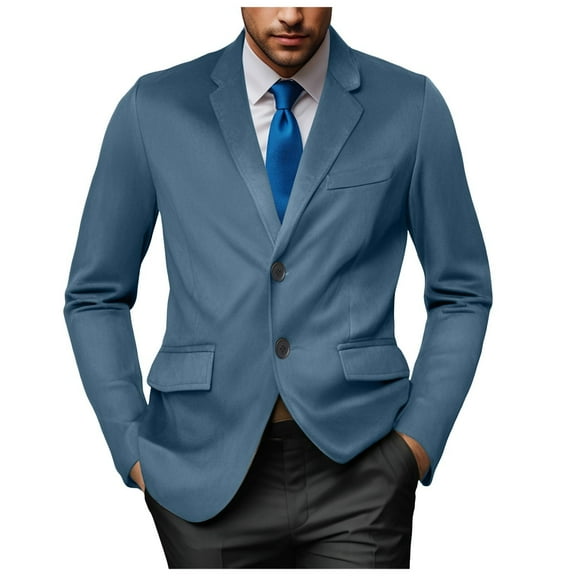Bwdbhd Mens Blazers And Sport Coats Mens Casual Sport Coat Blazer Two Buttons Lightweight Business Jackets Blue,M