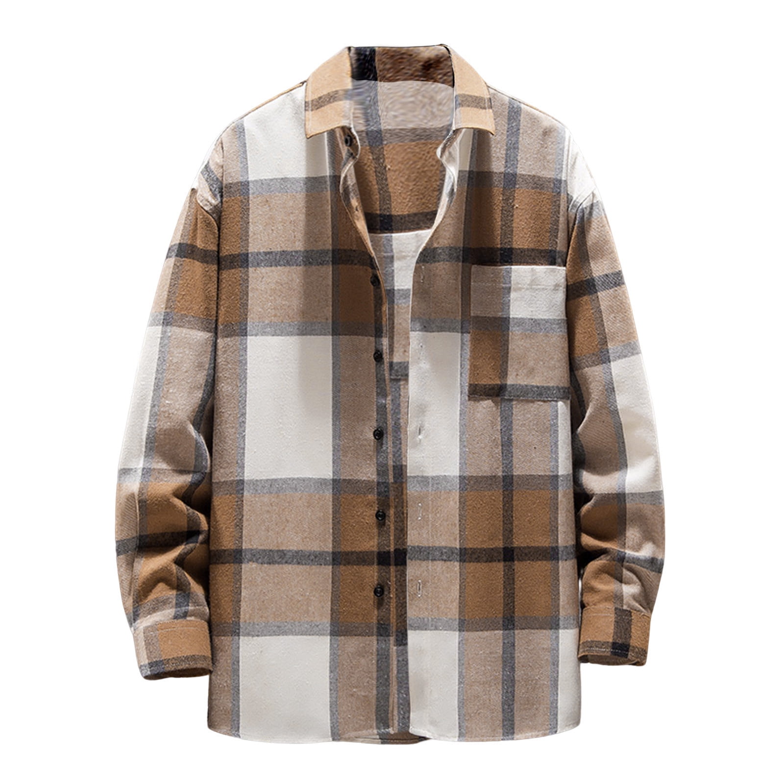 Bwdbhd Mens Bomber Jacket Mens Flannel Shirt Long Sleeve Lightweight