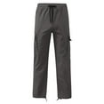 thumbnail image 1 of Bwdbhd Mens Pants Men's Casual Linen Pants High Waist Drawstring Beach Summer Pants Lightweight Linen Trousers Dark Gray,3XL, 1 of 5