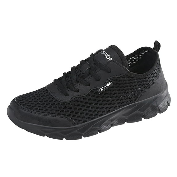 Bwdbhd Mens Wide Sneakers Men's Slip on Walking Shoes Tennis Running Sneakers Lightweight Breathable Casual Soft Sole Comfort Work Gym Trainers Black,9.5
