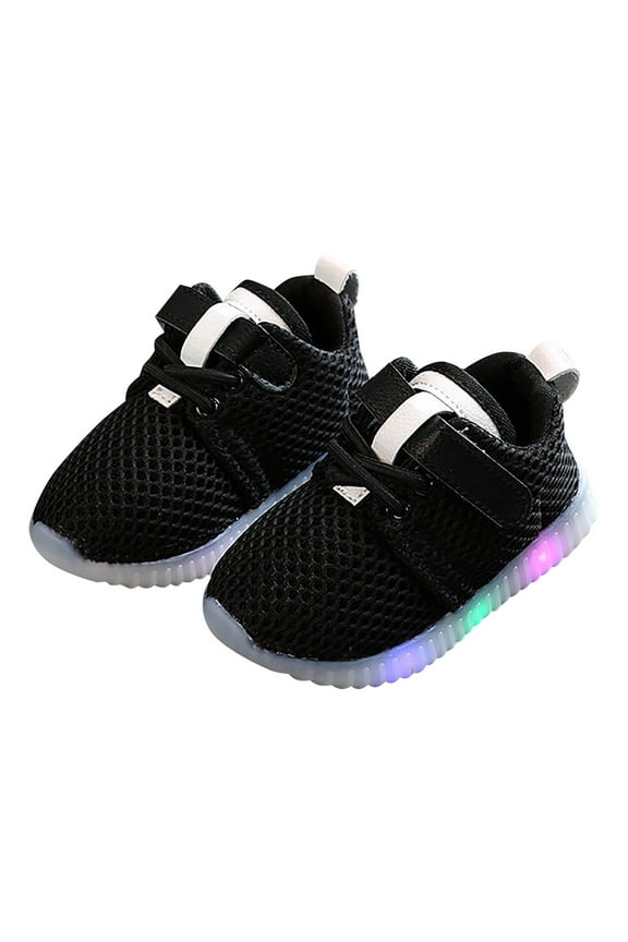 Sneakers for Baby Toddler Light Up Shoes for Boys Girls Kids Led Sneakers Breathable Mesh Tennis Shoes for Little Kids Black,7