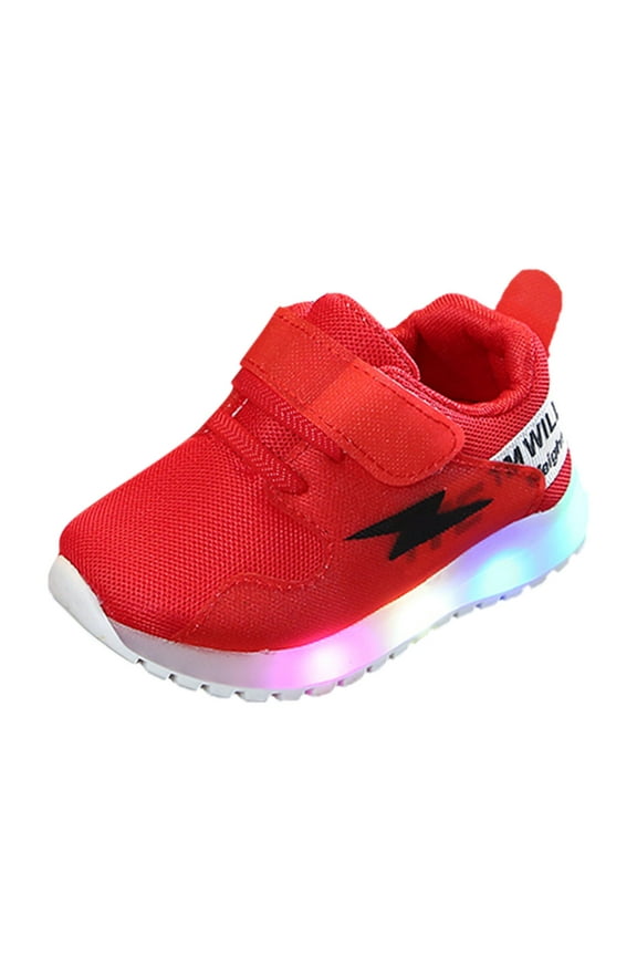 Sneakers for Kids Kids Toddler Light Up Sneakers Girls Boys Shoes Unisex-Child Casual Running Shoes Red,4 Years