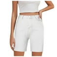 thumbnail image 1 of Bwdbhd Stretchy Shorts for Women Shorts for Women 2024 Jean Shorts Denim Printing Short Mid Waist Stretchy Pockets White,2XL, 1 of 5