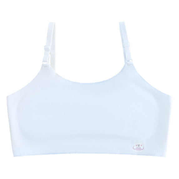 Bwdbhd Teen Bras Training Bras for Girls Seamless Bralettes Sports Vest Girls Sports Bra White,10-12 Years