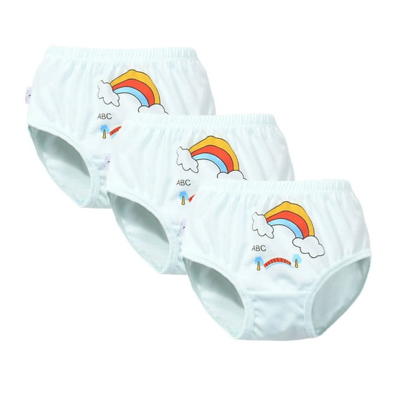 Bwdbhd Toddler Girl Panties Little Girl Underwear Toddler Panties Big Kids Undies Soft Cotton 3PCS Mint Green,3-4 Years