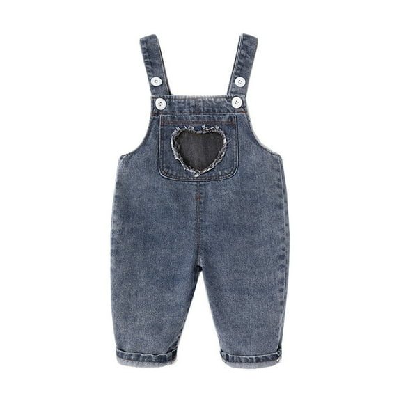 Bwdbhd Toddler Jeans Pants Kids Jean Trousers Baby Girl Denim Boy Suspender Clothes Toddler Boys Pants Blue,12-18 Months
