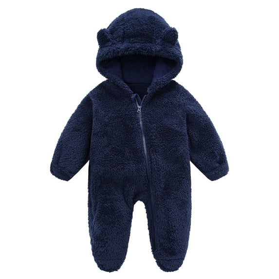 Bwdbhd Toddler Romper Baby Girls Footed One-Piece Pajamas Sleep and Play Loose Fit Organic Cotton Navy,3-6 Months