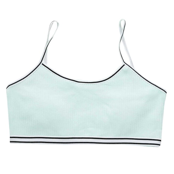Bwdbhd Training Bras Girls Training Bra Strappy Sports Bra Scoop Neck Yoga Bra for Teens Comfort Top Mint Green,12-16 Years
