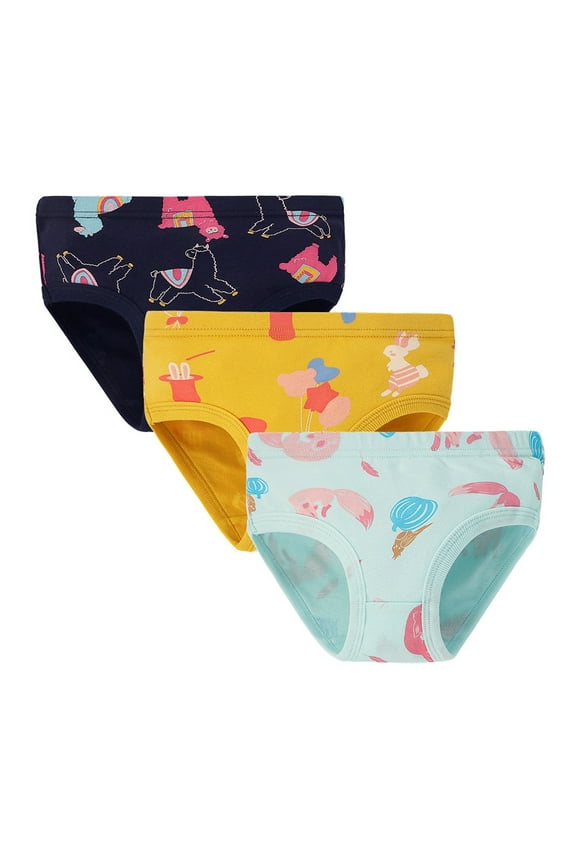 Underwear Girls Soft Cotton Girls' Panties Boyshort Little Girls' Underwear Toddler Undies 3PCS Blue,12-18 Months