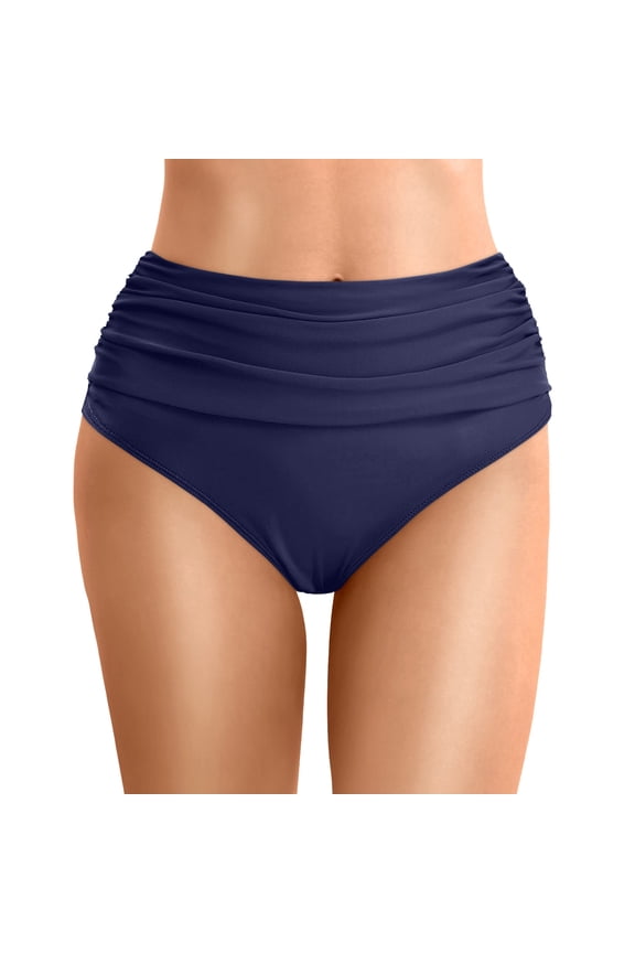 Womens Bathing Suit Bottoms Women's High Waisted Bikini Swim Bottoms Full Coverage Tankini Swimsuit Bottoms Dark Blue,XL