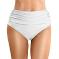 thumbnail image 1 of Bwdbhd Womens Bikini Bottoms Women's High Waisted Swim Bottom Ruched Bikini Tankini Swimsuit Briefs White,2XL, 1 of 4
