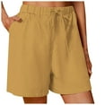 thumbnail image 1 of Bwdbhd Womens Shorts Casual Shorts for Women Casual Summer Solid Color High Waist Bermuda Shorts Yellow,M, 1 of 5