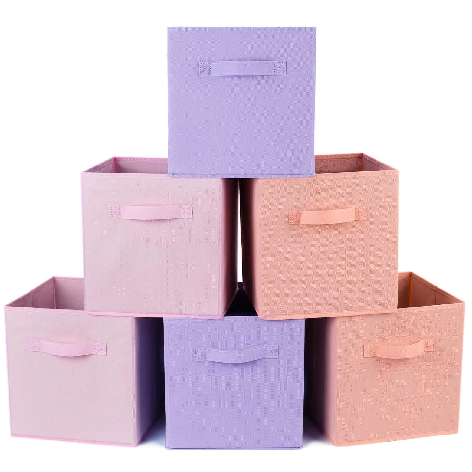 Bwecitoo Fabric Storage Bins 6 Pack 13 inch Storage Cubes with ...