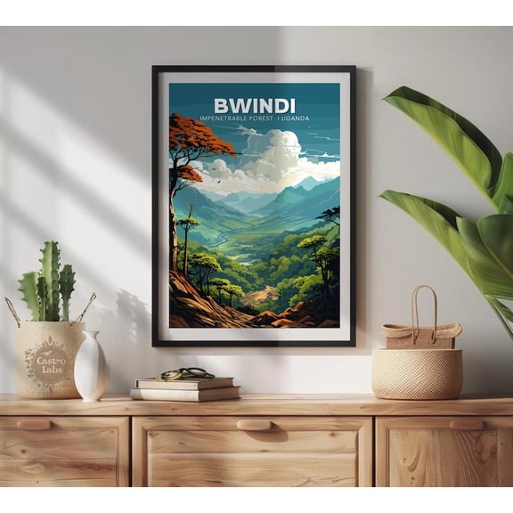Bwindi Impenetrable Forest Wall Art Print, Unframed Paper Poster 8x10in