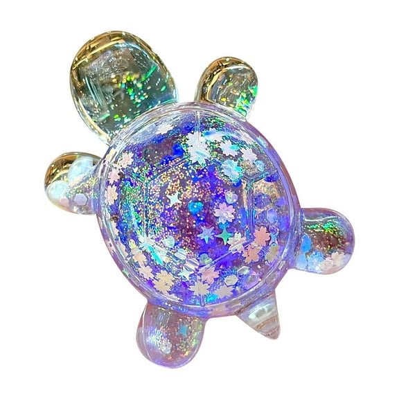 Bwiyojiz 2.36x3.54" Simulation Toy Toys Large Exploding Flash Turtle Quicksand Dazzles Color Ornaments Creatives Jewelry Table Setting, Gifts for Him, Purple