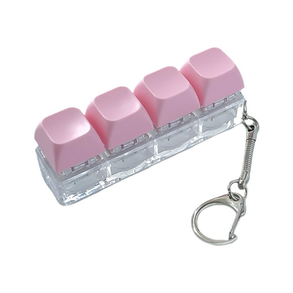 Bwiyojiz 4 - In - 1 Keyboard - Themed Fidget Toy Keychain - Pressable Button Stress Reliever 4 Colors Stress - Reducing Small Gift Fidget Toys, Christmas Gifts