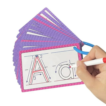 Bwiyojiz 5.24x3.46" Educational Toys Alphabet Flashcards with Order Letter-Picture Words Picture Teaching Materials Learning Material Toy, Gifts for Family