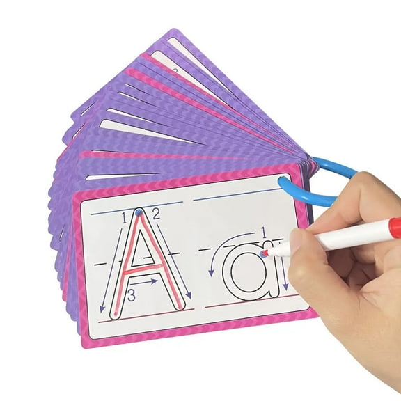 Bwiyojiz 5.24x3.46" Educational Toys Alphabet Flashcards with Order Letter-Picture Words Picture Teaching Materials Learning Material Toy, Gifts for Family