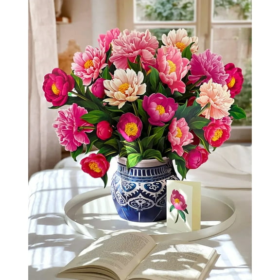 Bwiyojiz Artificial flowers Paper Peony Hand Bouquet, Gifts for Sister