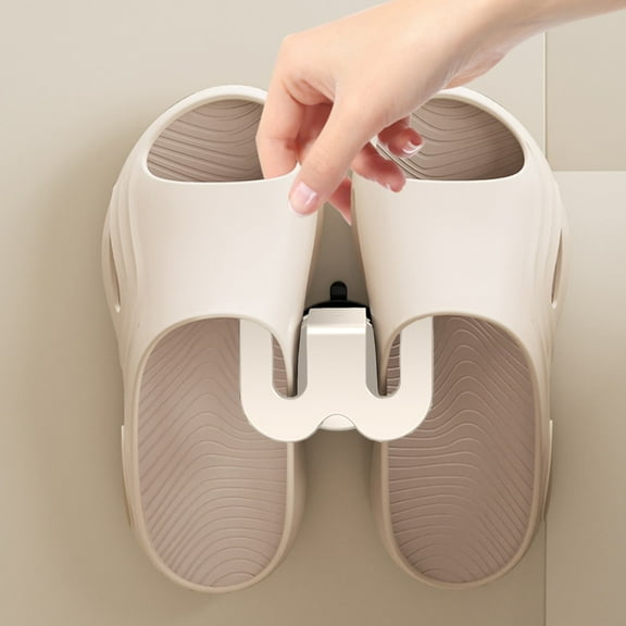 Bwiyojiz Bathroom Organzier, Bathroom Slipper Rack No Punching Suction Cup Type Toilet Wall Drainage Slipper Storage Hook Can Hang A Pair Of Slippers, Men Gifts